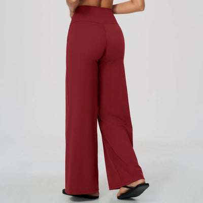 SPARK Women's Naked-Feel Cross Waist Yoga Wide Leg Pants ZC2588