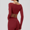 Spark Women's 2-in-1 Halter Long Sleeve Yoga Crop Top ZC2588