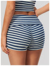 SPARK Women's Striped Fold-Over Waist Yoga Shorts ZC4556