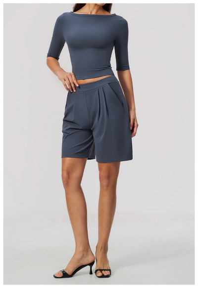 SPARK Women's Fitted Boat Neck Workout Shirt ZC8793