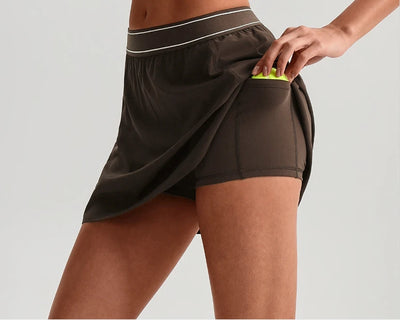 SPARK Women's A-Line Yoga Sport Tennis Skirt with Built-in Shorts LQ2230