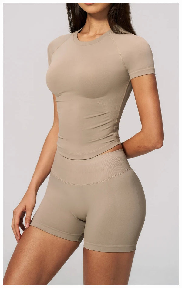 SPARK Seamless Short Sleeve Yoga Athletic Top ZC4535