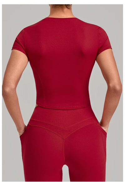 SPARK Women's Summer Fitted Short-Sleeve Yoga T-Shirt QS1369