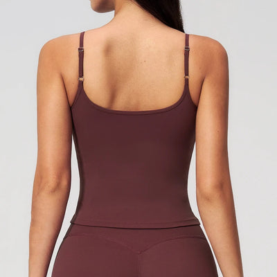 SPARK Square Neck Spaghetti Straps Yoga Fitness Tank Top ZC5555