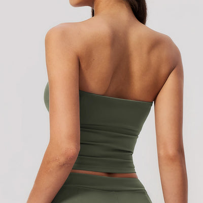 SPARK Women's Strapless Sexy Open-Back Yoga Tube Top ZC8793