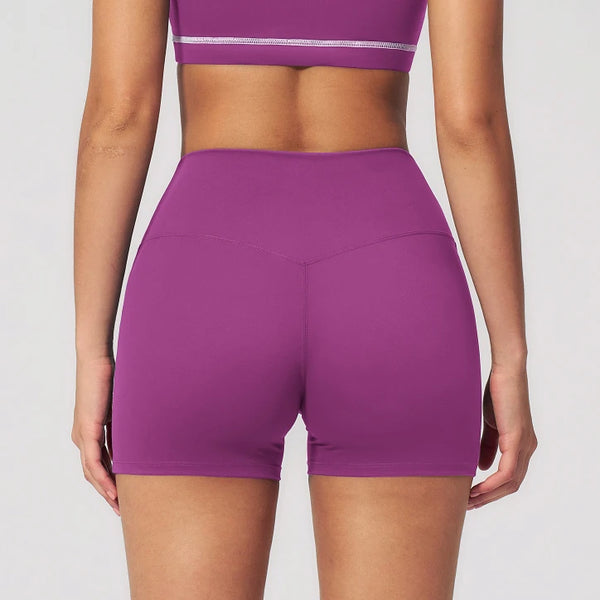 SPARK Contrast Color High Waist Yoga Shorts ZC2036