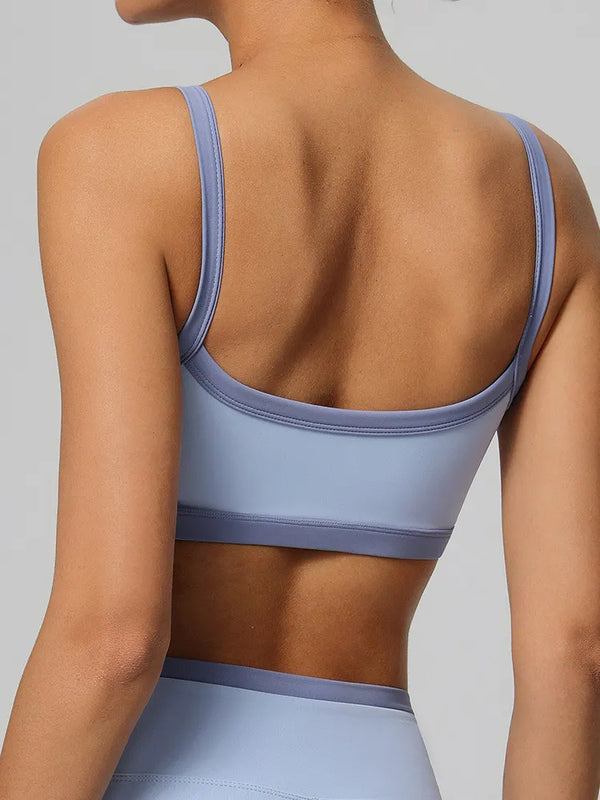 SPARK Women's Naked-Feel Contrast Color Yoga Bra CT2190
