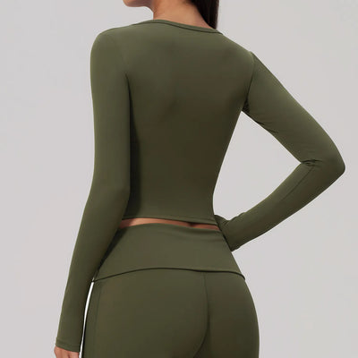 SPARK Women's Long-Sleeve High Stretch Slim-Fit Yoga Top ZC9599
