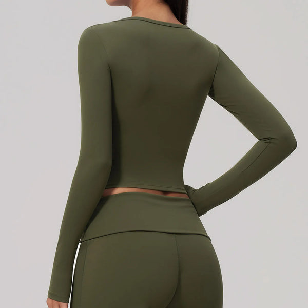 SPARK Women's Long-Sleeve High Stretch Slim-Fit Yoga Top ZC9599