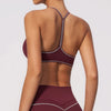 SPARK Women's Color-Block V-neck Halter Yoga Bra ZC9615