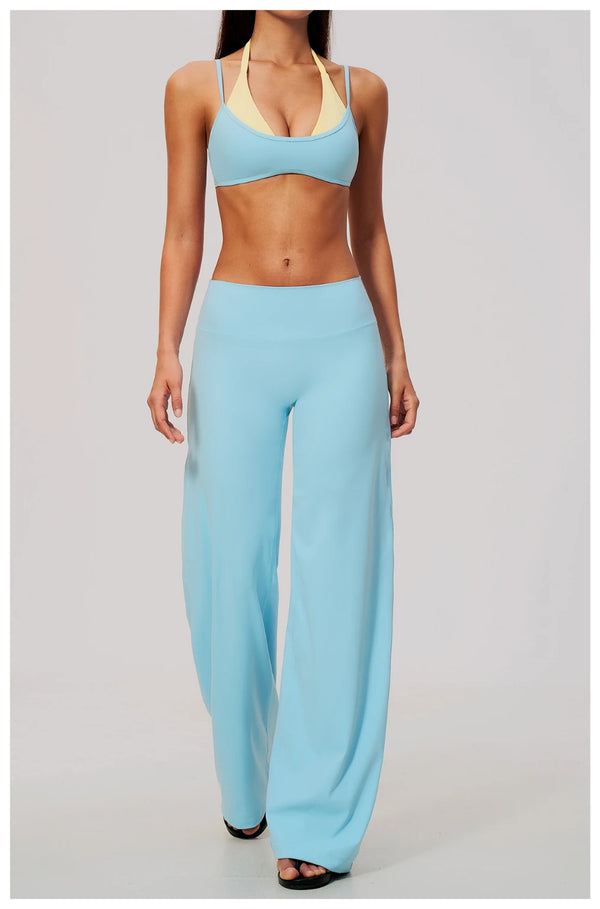 SPARK Women’s Color Block Fake Two-Piece Yoga Bra ZC2585