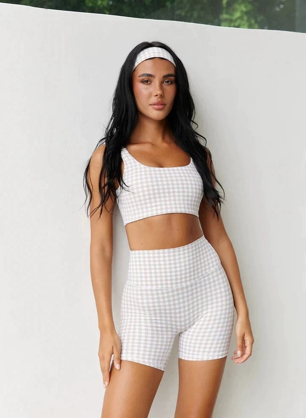 SPARK New Style Grid Yoga Fitness 2 Piece Set for Women BL198