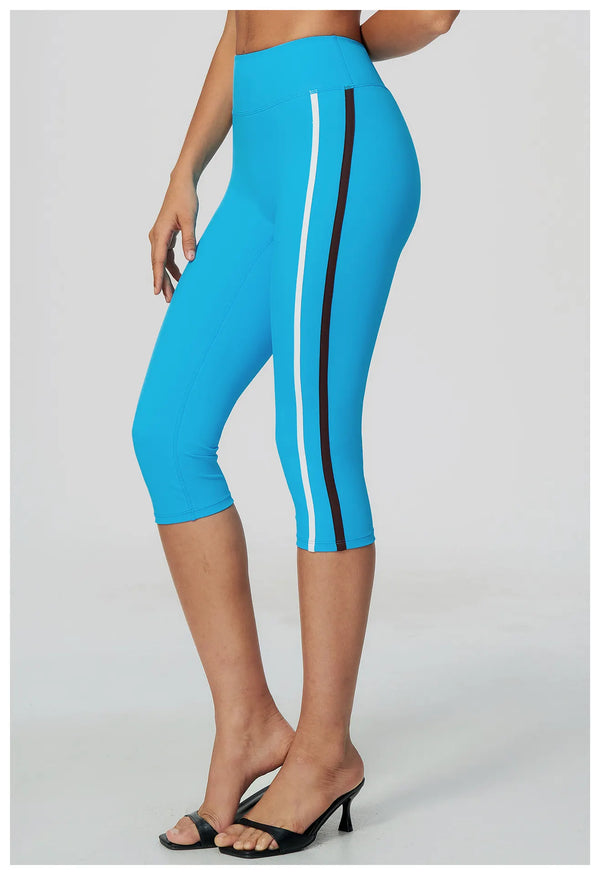 SPARK Women’s Color-Block High-Waisted Tummy Control Yoga Capri ZC2578