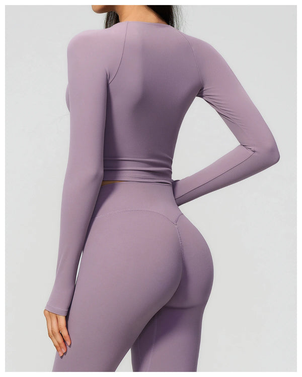 SPARK Women's Slim-Fit Long-Sleeve Yoga Top ZC4208