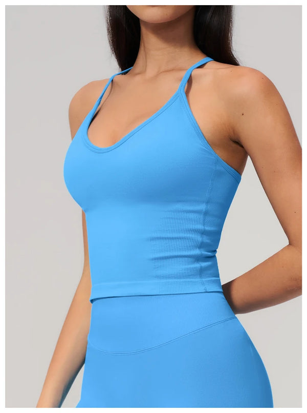 SPARK Seamless Halter Neck Y-Back Yoga Fitness Tank Top ZC3595