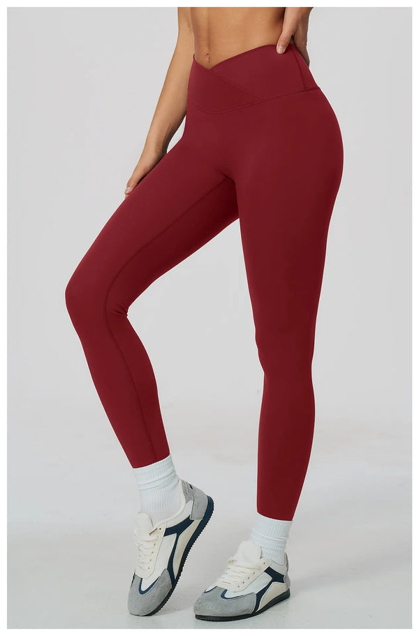 SPARK Women's Naked-Feel Cross Waist Yoga Leggings ZC2588
