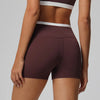 SPARK Contrast Color Crossover Waist Yoga Shorts CT2190