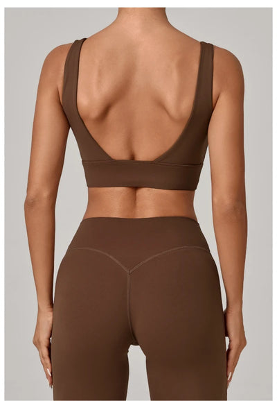 SPARK Women's Wide Hem High Support Open Back Yoga Bra QS25010