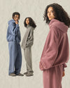 SPARK Unisex Washed-Style Plush-Lined Sweatshirt Set PL8305