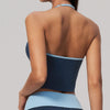 SPARK Color-block V-neck Halter Yoga Tank Top ZC9639