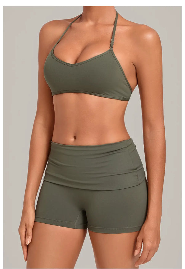 SPARK Women's Halter Neck Sports Bra with Built-In Pads TF8402