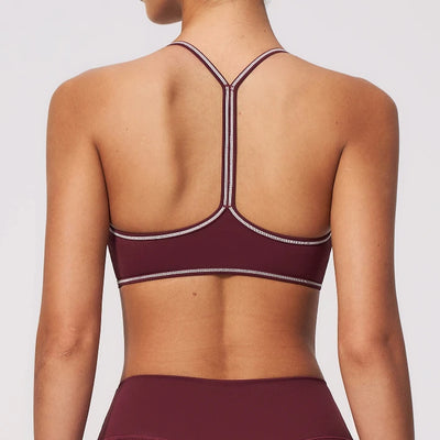SPARK Women's Color-Block V-neck Halter Yoga Bra ZC9615