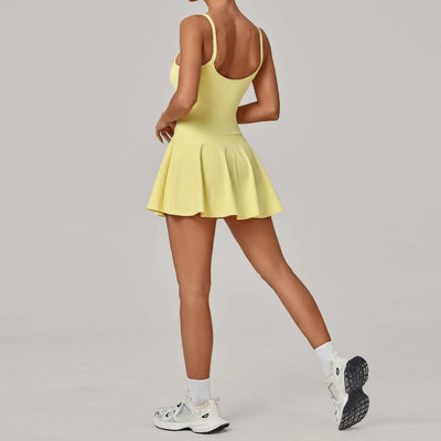 SPARK Women's Padded Yoga Golf Tennis Dress with Built-in Shorts TF12733