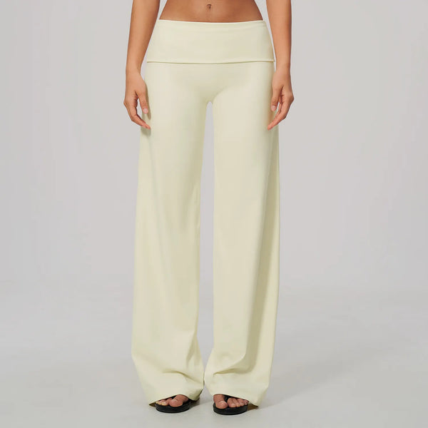 SPARK Women's Folded Waist Yoga Wide Leg Pants ZC5529