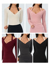 SPARK Women's Cross Ruched V-Neck Long-Sleeve Yoga Top DS526059