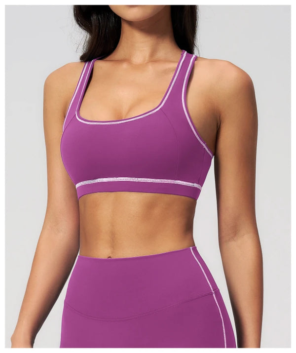 SPARK Contrast Color Brushed Yoga Bra ZC2036