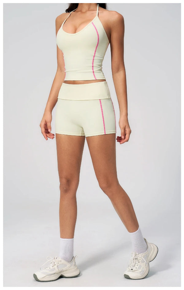 SPARK New Fashionable Contrast Color Yoga Outfit 2 Piece Set ZC4533