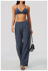 SPARK Women's Brushed V-Neck Cross-Back Yoga Bra ZC8793