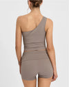 SPARK One-shoulder Twisted Yoga Tank Top for Women FNK26071