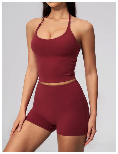SPARK Women's Halter Neck Tie-Up Yoga Tank Top ZC5560