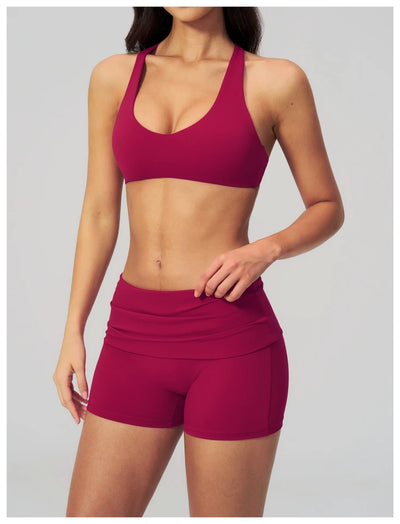 SPARK Women's Wide Halter Straps Cross Back Yoga Workout Bra ZC5558