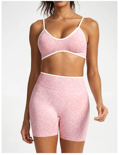 SPARK Seamless Leopard-print Yoga Fitness Shorts RXW3006-2