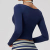 SPARK Women’s Color Block Stripe Yoga Long Sleeve Top ZC4549