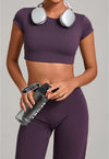 SPARK Women's Hollow Back Crop Yoga Short-Sleeve QS2590