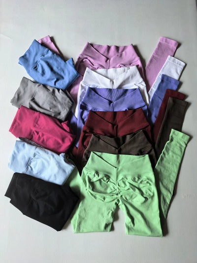 SPARK Seamless V Back Waist Butt Lifting Workout Leggings OD5588