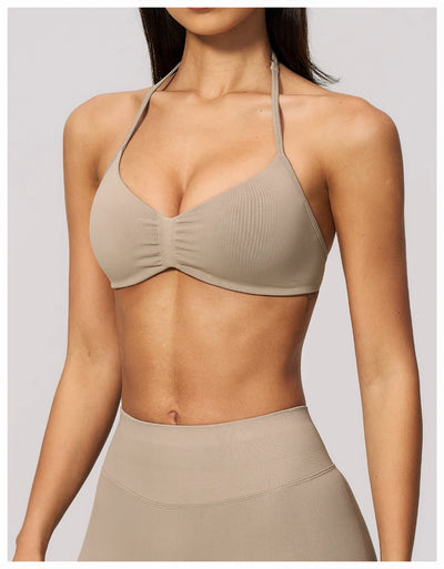 SPARK Women's Seamless Halter Push-up Yoga Sports Bra ZC4535