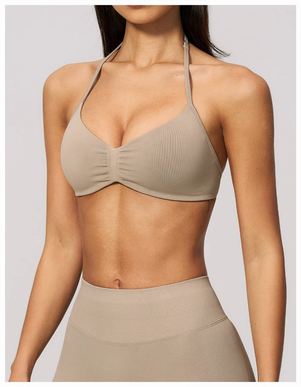 SPARK Women's Seamless Halter Push-up Yoga Sports Bra ZC4535