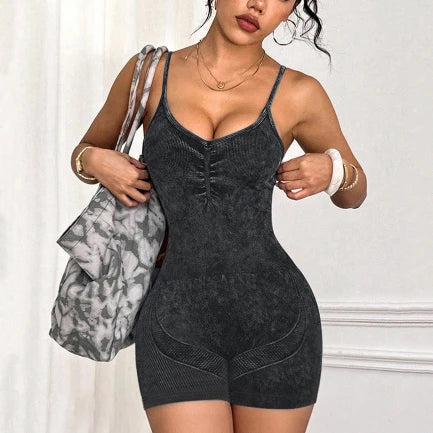 SPARK Seamless Women's Sexy V-Cut Backless Jumpsuit YB2665