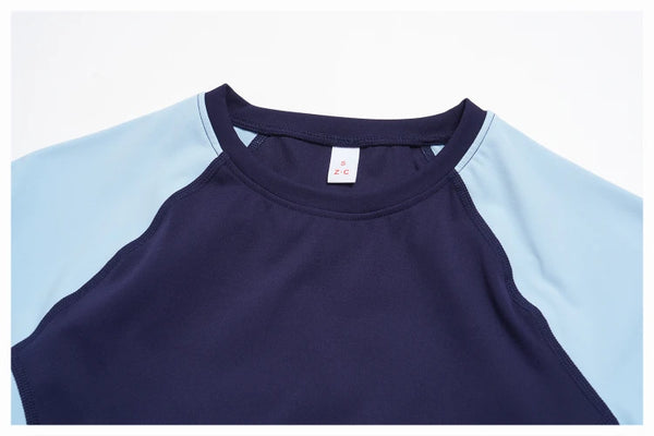 SPARK Color Block Yoga Quick Dry Fitted Short Sleeve ZC2567