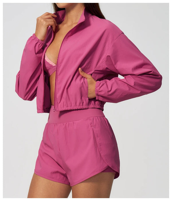 SPARK Women's Yoga Windbreaker Sun-Protective Stand-Collar Jacket ZC2136