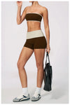 SPARK Women's Fold-Over Waist Naked-Feel Yoga Shorts ZC2570