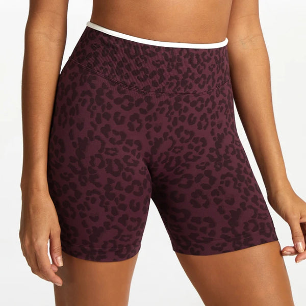 SPARK Seamless Leopard-print Yoga Fitness Shorts RXW3006-2