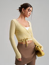 SPARK Chic Long Sleeve Wrap Tie Yoga Top RQ7418