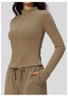 SPARK Women's Brushed Zip-Up Yoga Jacket | Stand Collar Workout & Running Jacket ZC9626-1