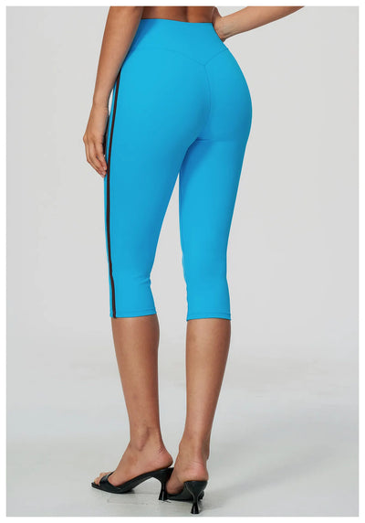 SPARK Women’s Color-Block High-Waisted Tummy Control Yoga Capri ZC2578