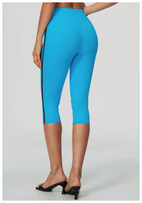 SPARK Women’s Color-Block High-Waisted Tummy Control Yoga Capri ZC2578